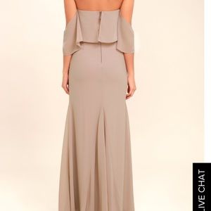 Lulus All My Heart Off The Shoulder Taupe Dress